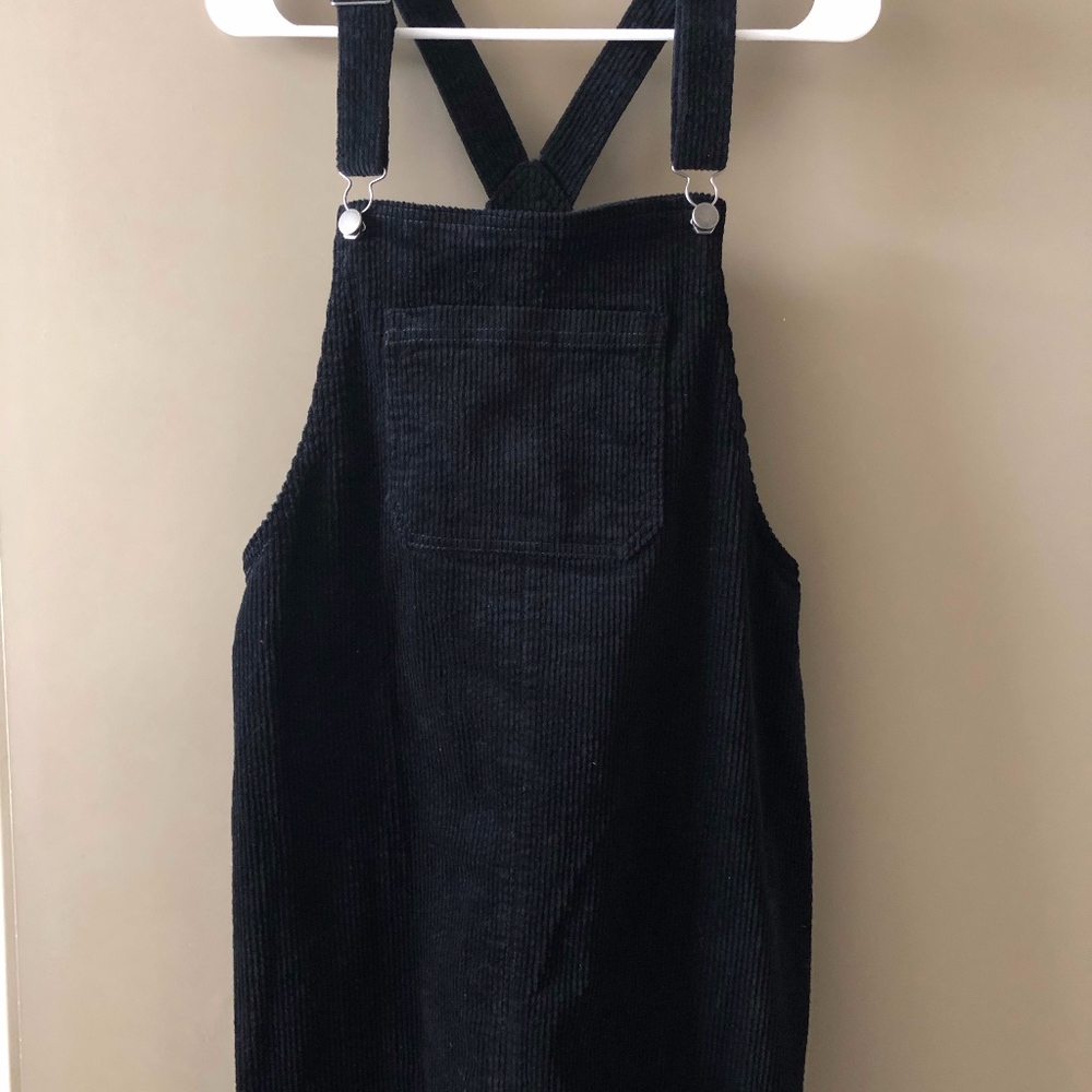 Black Corduroy Overall Dress Wild Fable